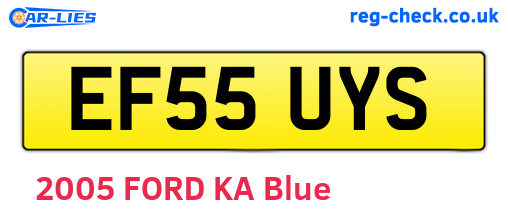 EF55UYS are the vehicle registration plates.