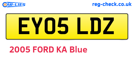 EY05LDZ are the vehicle registration plates.