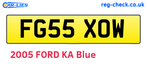 FG55XOW are the vehicle registration plates.