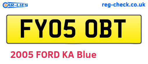 FY05OBT are the vehicle registration plates.