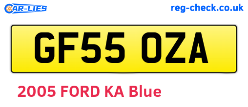 GF55OZA are the vehicle registration plates.