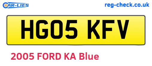HG05KFV are the vehicle registration plates.