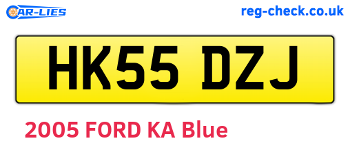 HK55DZJ are the vehicle registration plates.