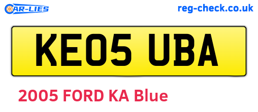 KE05UBA are the vehicle registration plates.