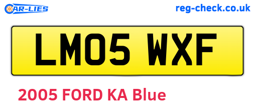 LM05WXF are the vehicle registration plates.