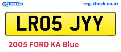 LR05JYY are the vehicle registration plates.
