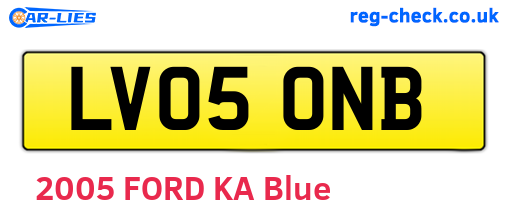 LV05ONB are the vehicle registration plates.
