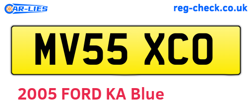 MV55XCO are the vehicle registration plates.