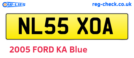 NL55XOA are the vehicle registration plates.