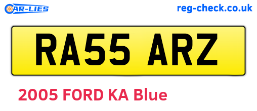 RA55ARZ are the vehicle registration plates.