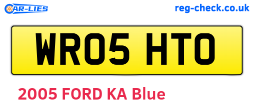 WR05HTO are the vehicle registration plates.