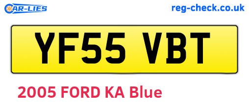 YF55VBT are the vehicle registration plates.