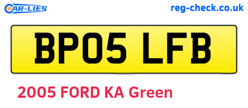 BP05LFB are the vehicle registration plates.