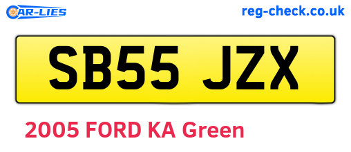 SB55JZX are the vehicle registration plates.