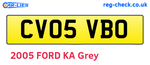 CV05VBO are the vehicle registration plates.