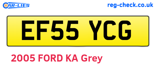 EF55YCG are the vehicle registration plates.