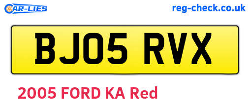 BJ05RVX are the vehicle registration plates.