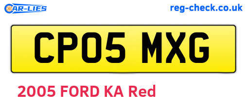 CP05MXG are the vehicle registration plates.