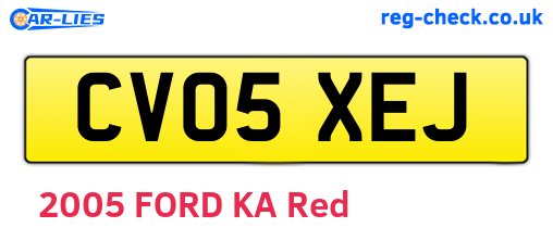 CV05XEJ are the vehicle registration plates.