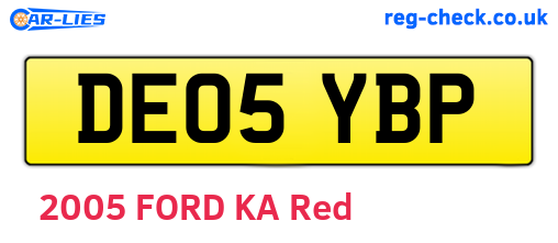 DE05YBP are the vehicle registration plates.