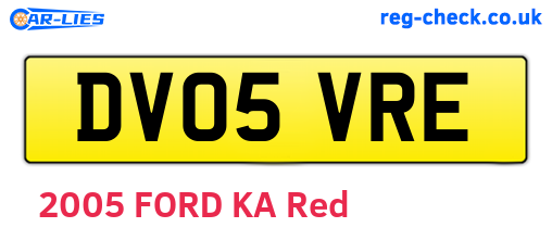 DV05VRE are the vehicle registration plates.
