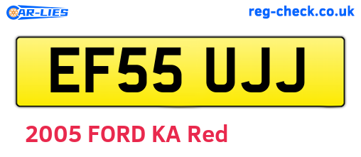 EF55UJJ are the vehicle registration plates.