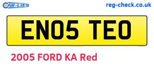 EN05TEO are the vehicle registration plates.