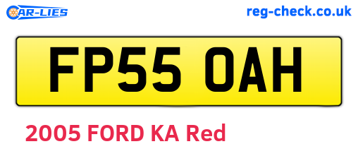 FP55OAH are the vehicle registration plates.