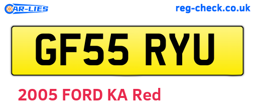 GF55RYU are the vehicle registration plates.