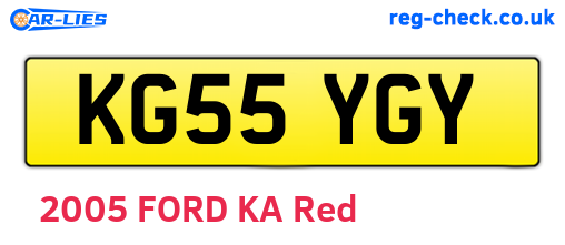 KG55YGY are the vehicle registration plates.