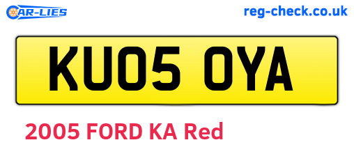 KU05OYA are the vehicle registration plates.