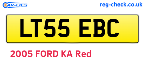 LT55EBC are the vehicle registration plates.