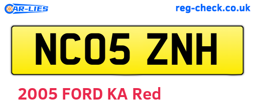 NC05ZNH are the vehicle registration plates.