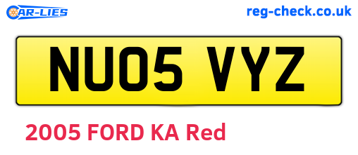 NU05VYZ are the vehicle registration plates.