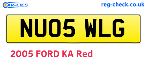 NU05WLG are the vehicle registration plates.