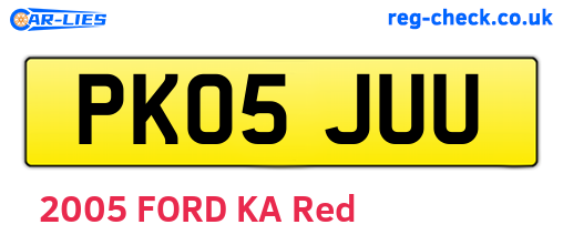 PK05JUU are the vehicle registration plates.