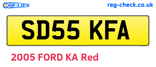 SD55KFA are the vehicle registration plates.