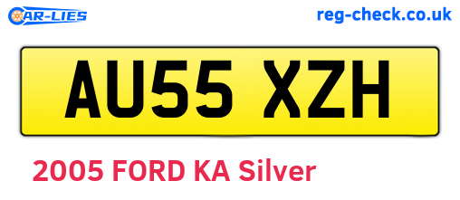 AU55XZH are the vehicle registration plates.