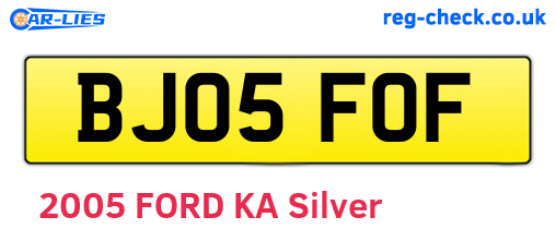 BJ05FOF are the vehicle registration plates.