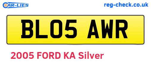 BL05AWR are the vehicle registration plates.