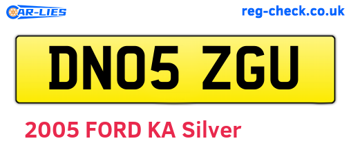 DN05ZGU are the vehicle registration plates.