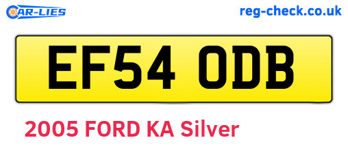 EF54ODB are the vehicle registration plates.