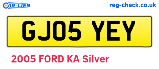 GJ05YEY are the vehicle registration plates.