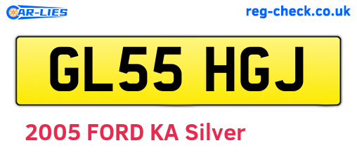 GL55HGJ are the vehicle registration plates.