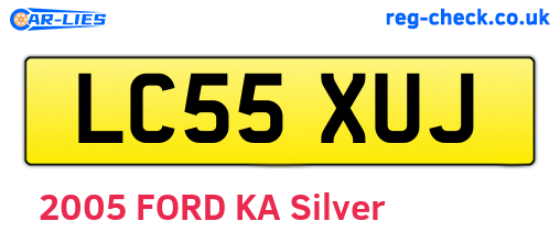 LC55XUJ are the vehicle registration plates.