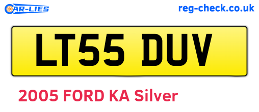 LT55DUV are the vehicle registration plates.