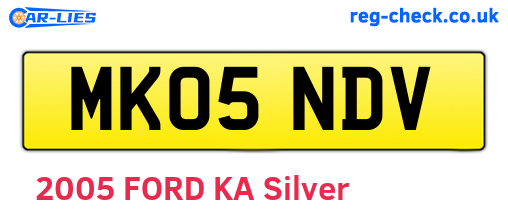 MK05NDV are the vehicle registration plates.