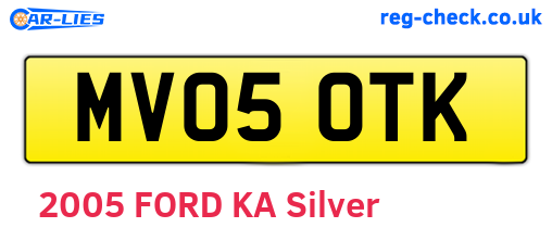 MV05OTK are the vehicle registration plates.