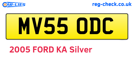 MV55ODC are the vehicle registration plates.