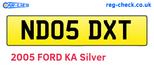 ND05DXT are the vehicle registration plates.